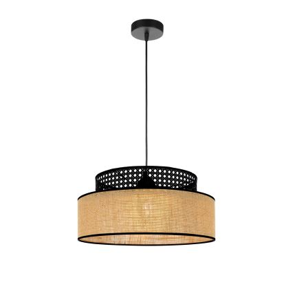 Luster na lanku BOHO 1xE27/60W/230V čierna/ratan
