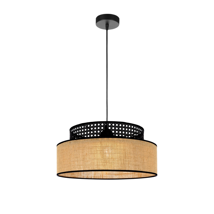 Luster na lanku BOHO 1xE27/60W/230V čierna/ratan
