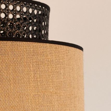 Luster na lanku BOHO 1xE27/60W/230V čierna/ratan