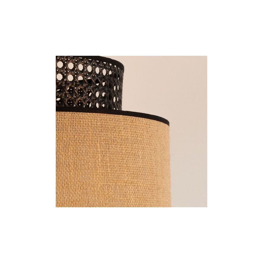Luster na lanku BOHO 1xE27/60W/230V čierna/ratan