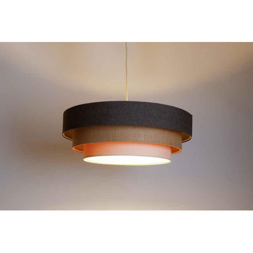 Luster na lanku BOHO TRINITI 1xE27/60W/230V šedá/béžová/krémová