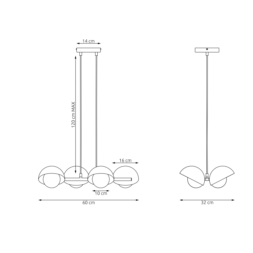Luster na lanku BOOM 4xG9/8W/230V biely