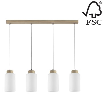 Luster na lanku BOSCO 4xE27/60W/230V dub – FSC certifikované