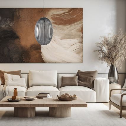 Luster na lanku BRAGA 1xE27/60W/230V šedá