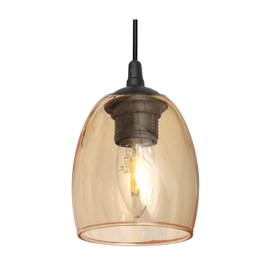 Luster na lanku BRILLANT 3xE27/15W/230V béžová/číra/šedá