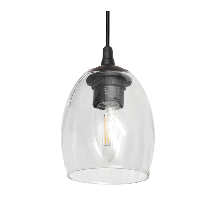 Luster na lanku BRILLANT 3xE27/15W/230V béžová/číra/šedá