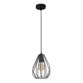 Luster na lanku BRYLANT BLACK 1xE27/60W/230V