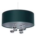 Luster na lanku BUBBLE 1×E27/60W/230V, priemer 40 cm, zelený