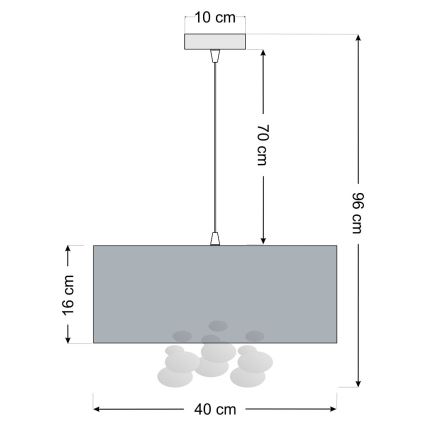 Luster na lanku BUBBLE 1×E27/60W/230V, priemer 40 cm, zelený