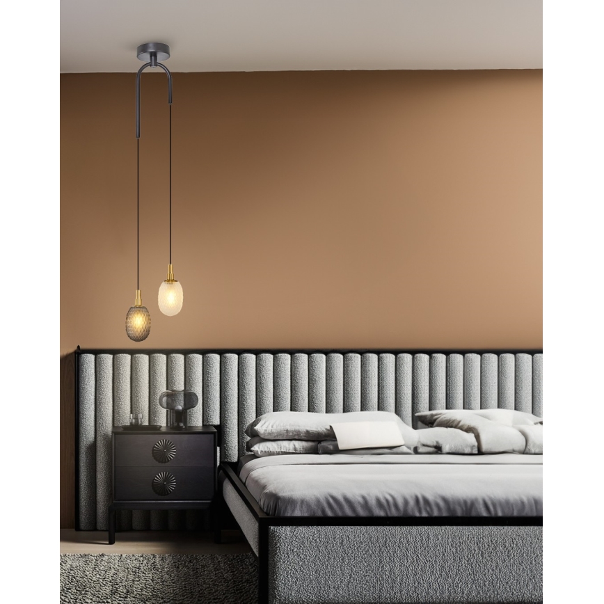 Luster na lanku CACTUS 2xG9/5W/230V šedá/biela