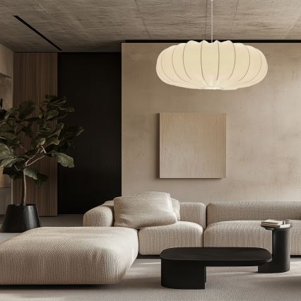 Luster na lanku CAFEE 1xE27/40W/230V pr. 66 cm biela