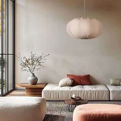 Luster na lanku CAFEE 1xE27/40W/230V, priemer 52 cm, béžový