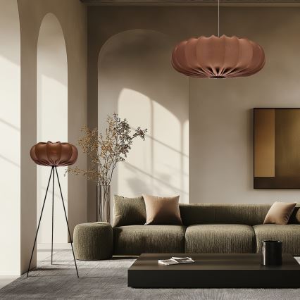 Luster na lanku CAFEE 1xE27/40W/230V priemer 66 cm hnedý