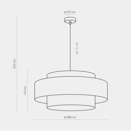 Luster na lanku CALISTO 1xE27/25W/230V zlatá/čierna