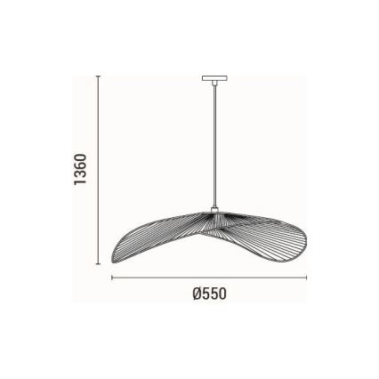Luster na lanku CALYPSO 1xE27/15W/230V pr. 55 cm bambus