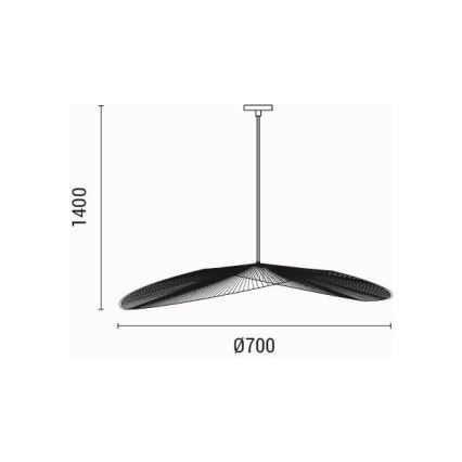 Luster na lanku CALYPSO 1xE27/40W/230V pr. 70 cm bambus