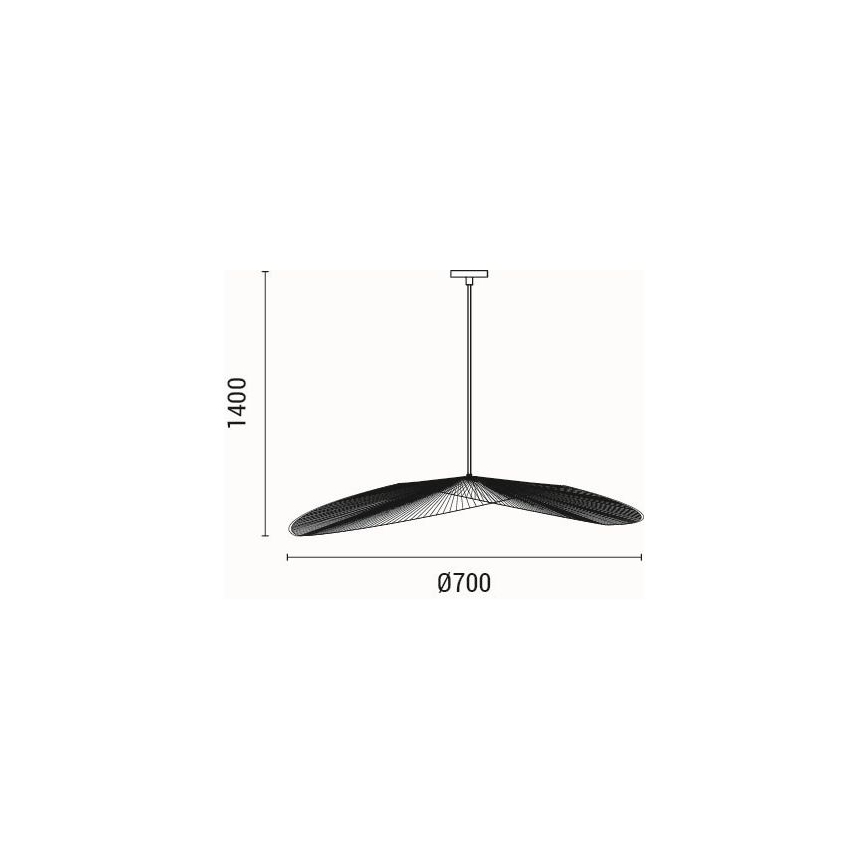 Luster na lanku CALYPSO 1xE27/40W/230V pr. 70 cm bambus