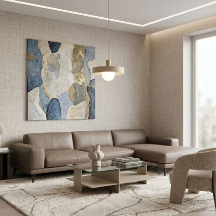 Luster na lanku CANAN 1xE27/15W/230V priemer 40 cm béžový