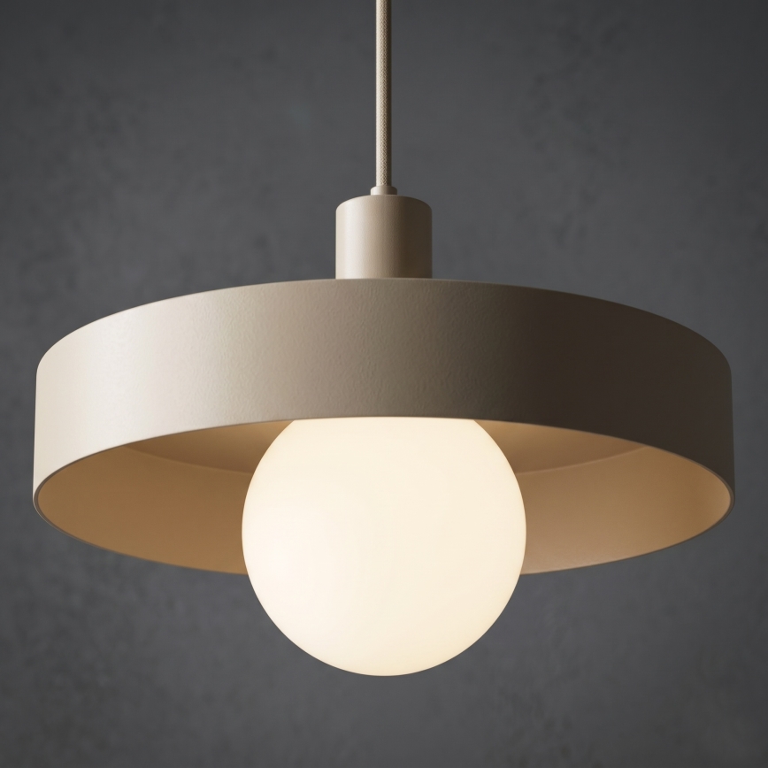 Luster na lanku CANAN 1xE27/15W/230V priemer 40 cm béžový