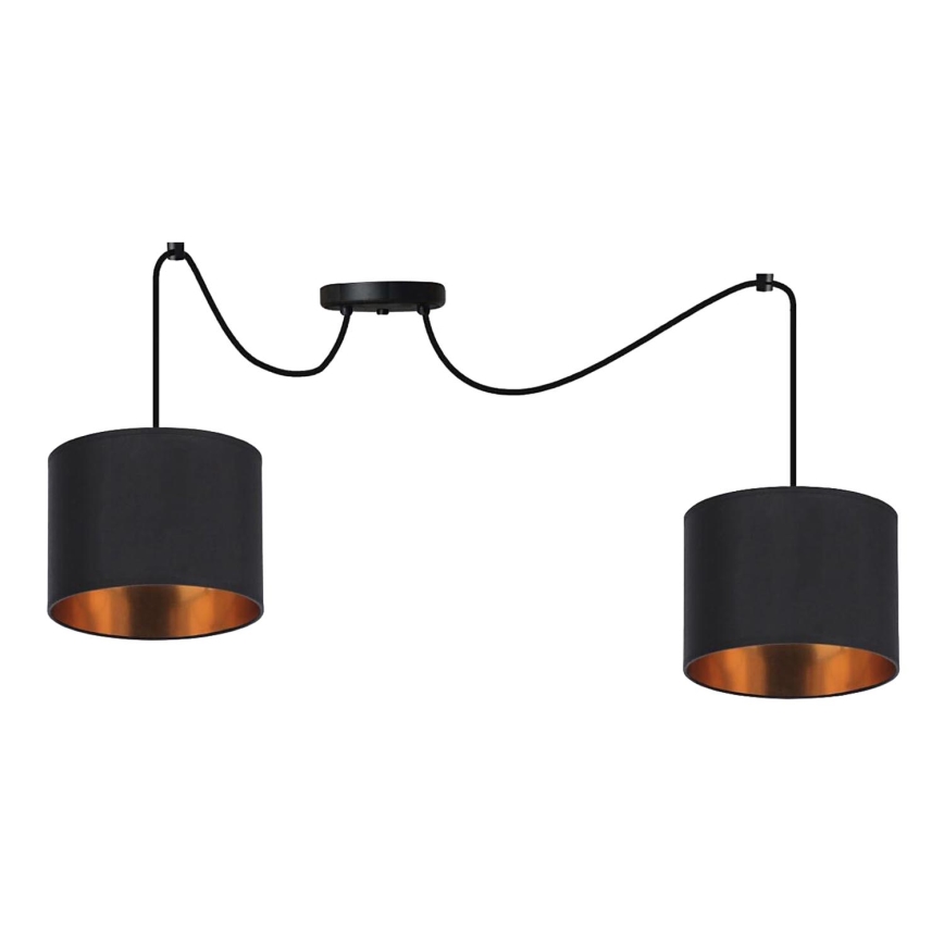 Luster na lanku CANDIDA 2xE27/40W/230V pavúk čierna/medená