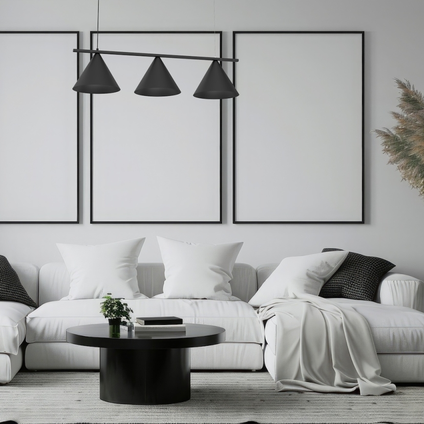 Luster na lanku CAPITAL 3xGX53/15W/230V čierny