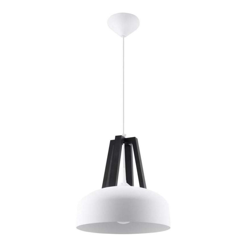 Luster na lanku CASCO 1xE27/60W/230V pr. 30 cm breza/buk