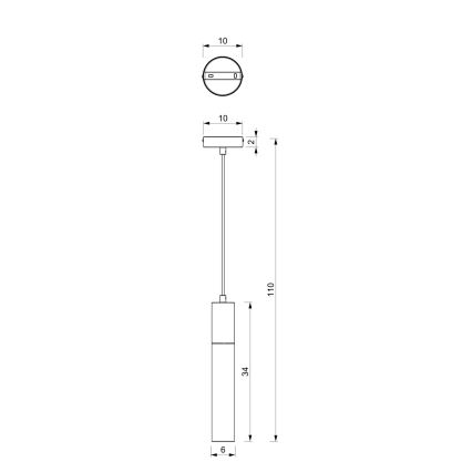 Luster na lanku CASSA 1xGU10/8W/230V biela/zlatá