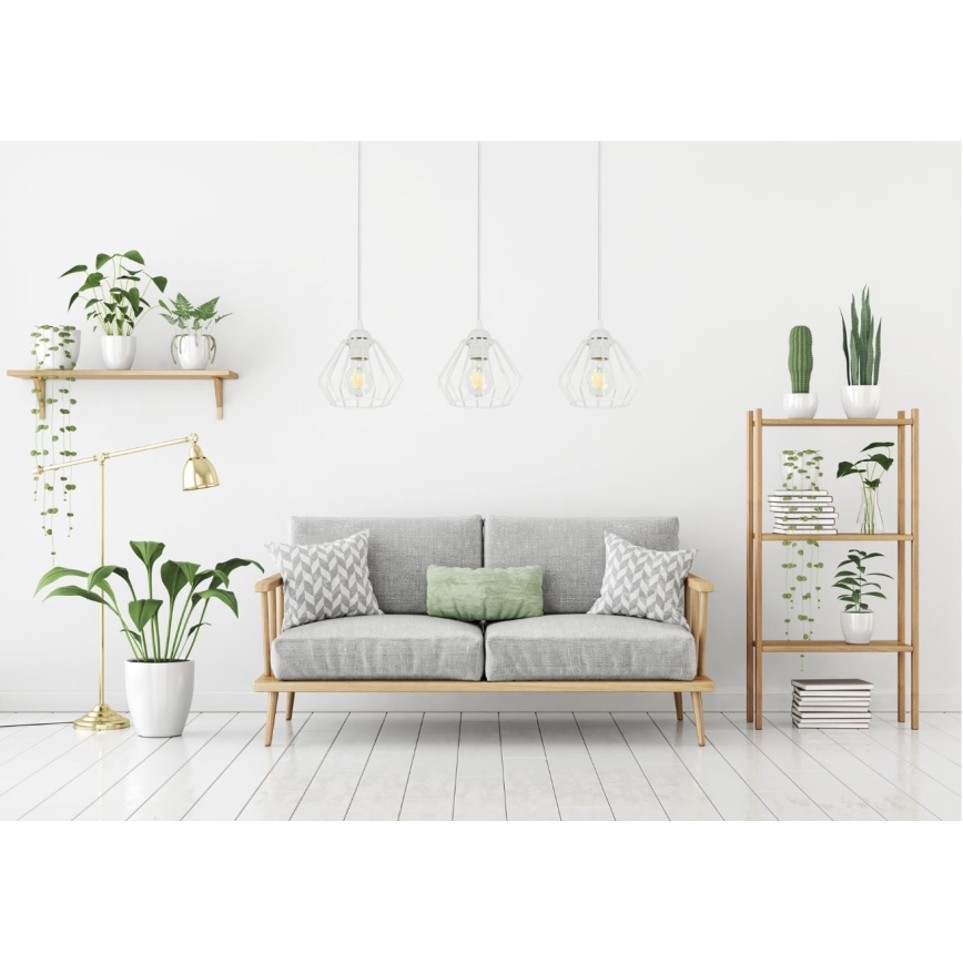 Luster na lanku CEED 3xE27/60W/230V biela