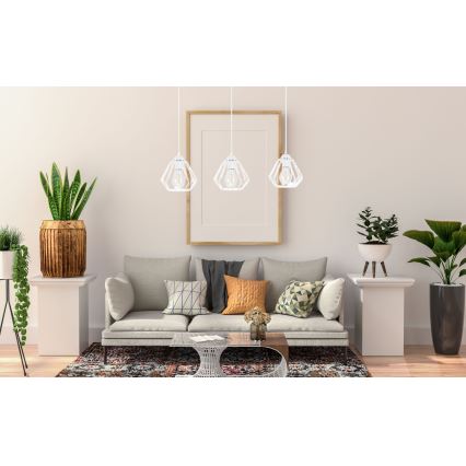 Luster na lanku CEED 3xE27/60W/230V biela