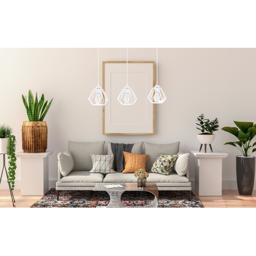 Luster na lanku CEED 3xE27/60W/230V biela