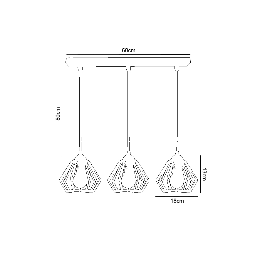 Luster na lanku CEED 3xE27/60W/230V biela