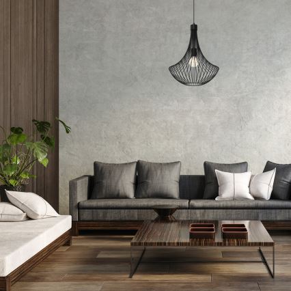 Luster na lanku CESTA 1xE27/60W/230V čierna