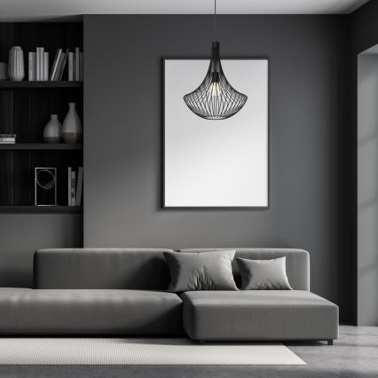 Luster na lanku CESTA 1xE27/60W/230V čierna