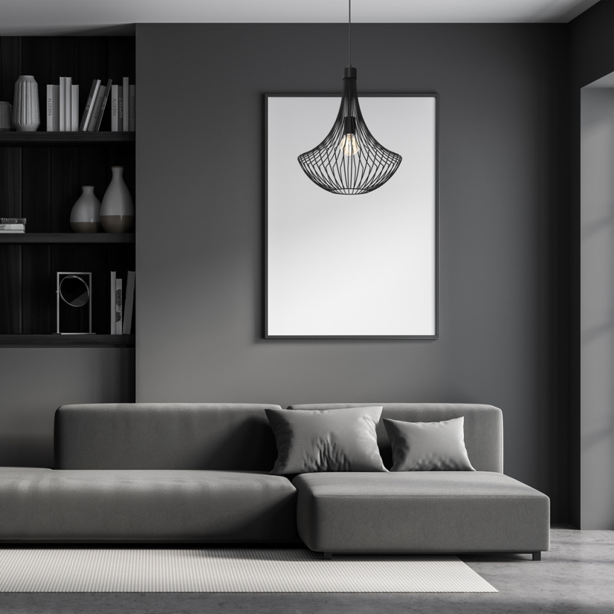 Luster na lanku CESTA 1xE27/60W/230V čierna