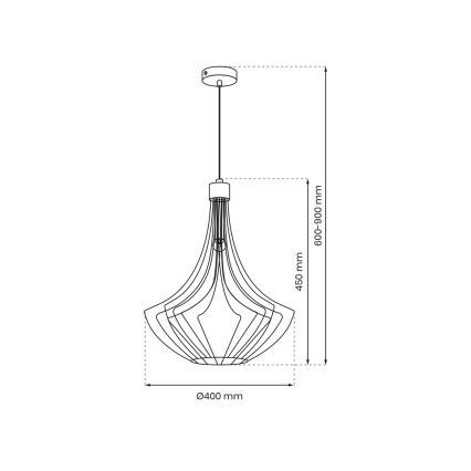 Luster na lanku CESTA 1xE27/60W/230V čierna