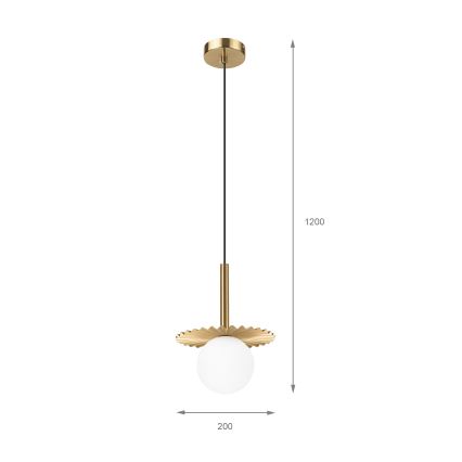 Luster na lanku CHITA 1xG9/5W/230V zlatý
