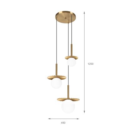 Luster na lanku CHITA 3xG9/5W/230V zlatý