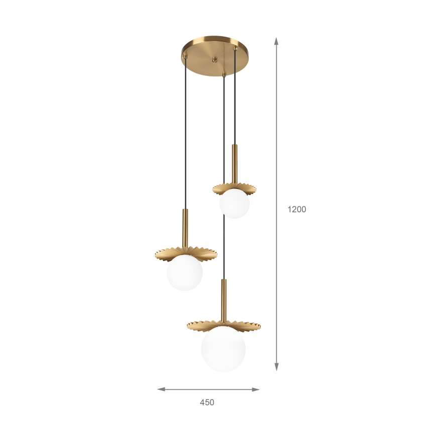 Luster na lanku CHITA 3xG9/5W/230V zlatý