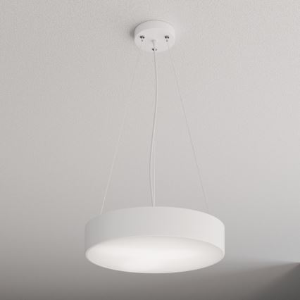 Luster na lanku CLEO 3xE27/24W/230V pr. 40 cm biela