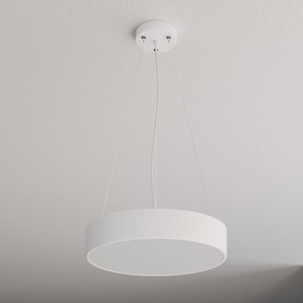 Luster na lanku CLEO 3xE27/24W/230V pr. 40 cm biela