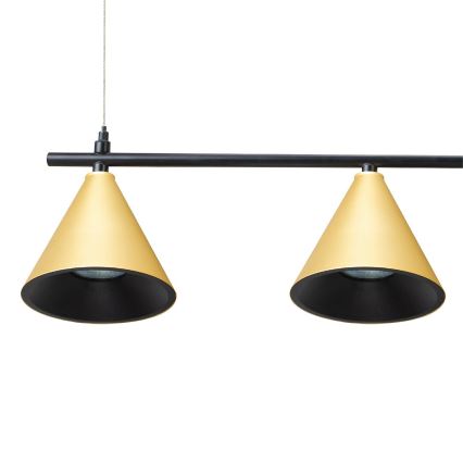 Luster na lanku CONE 4xGU10/10W/230V zlatá/čierna
