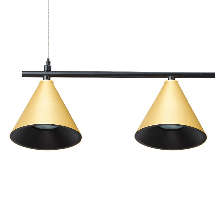 Luster na lanku CONE 4xGU10/10W/230V zlatá/čierna