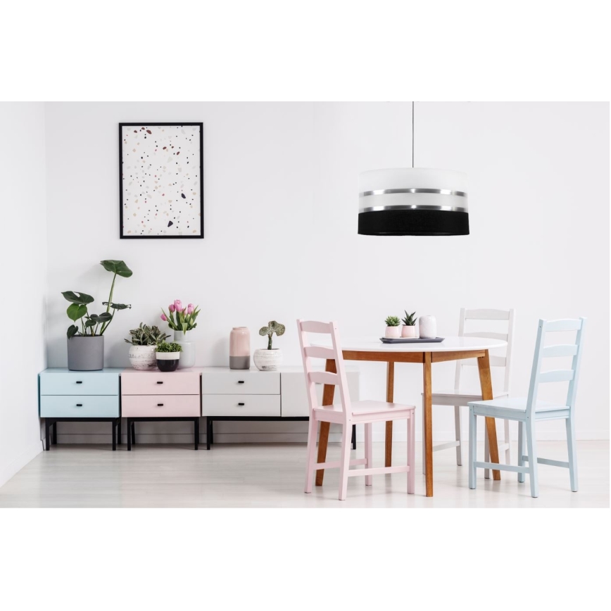 Luster na lanku CORAL 1xE27/60W/230V čiernobiela