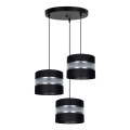 Luster na lanku CORAL 3xE27/60W/230V čierna/matný chróm pr. 45 cm