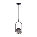 Luster na lanku CORDEL 1xG9/28W/230V čierna/dymová čierna