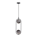 Luster na lanku CORDEL 2xG9/28W/230V čierna/dymová čierna