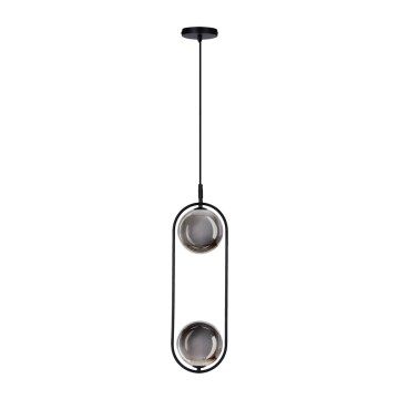 Luster na lanku CORDEL 2xG9/28W/230V čierna/dymová čierna
