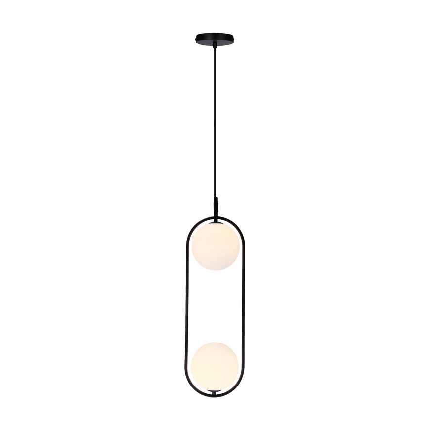 Luster na lanku CORDEL 2xG9/28W/230V čierna