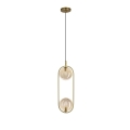 Luster na lanku CORDEL 2xG9/28W/230V mosadz/dymová béžová