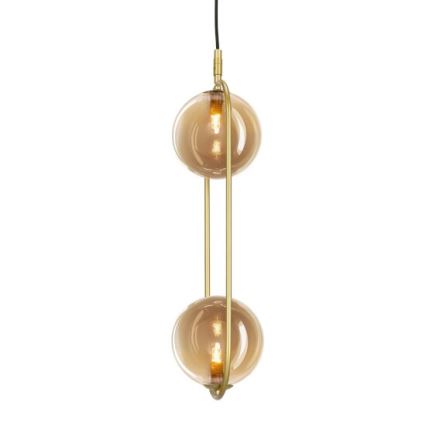 Luster na lanku CORDEL 2xG9/28W/230V mosadz/dymová béžová